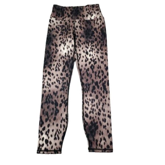 Fabletics Boost PowerHold High Waist 7/8 Leggings Spotted Black Animal Print XXS - Picture 1 of 8